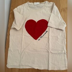 Sezane La Chamade T-shirt Cream / Red - Size S